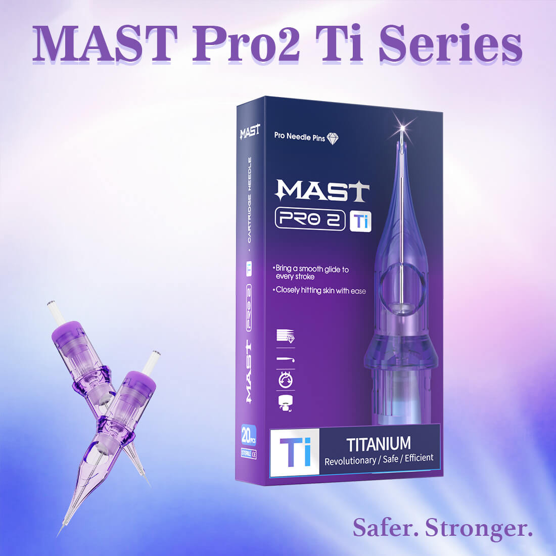 MAST Pro 2 Titanium Series Tattoo Cartridge Needles - Box of 20