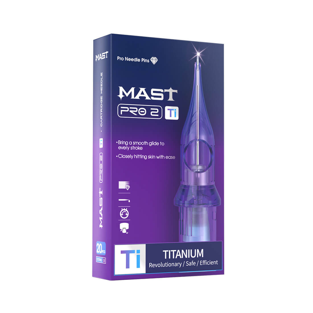 MAST Pro 2 Titanium Series Tattoo Cartridge Needles - Box of 20